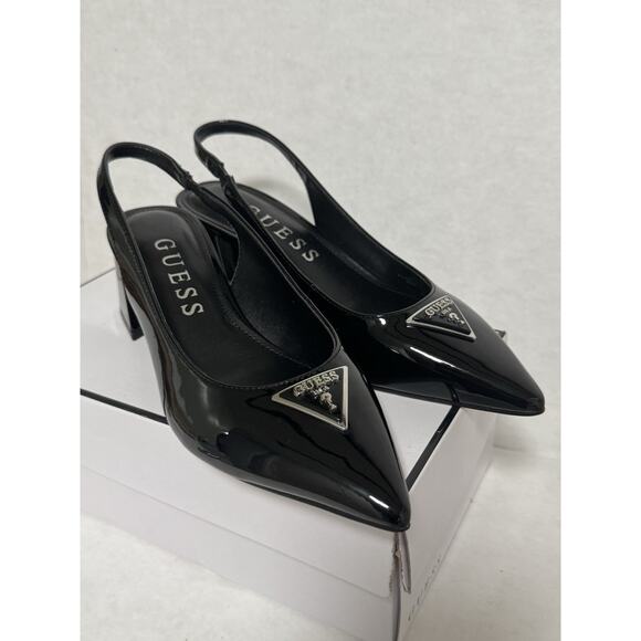 Guess Women’s Zanda Block Heel Slingback Shoes Black Size 7.5 M NWB - Picture 1 of 10